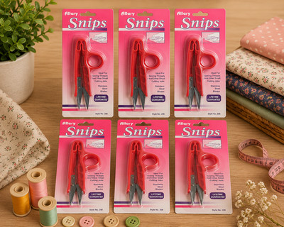 Set Aus 6 Allary Snips Style Nr. 208 Scheren Mit Edelstahl-Klingen, Rot