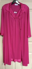 Vanity Fair Vintage Rare Robe Nightgown Two Piece Set Size Large Hot Pink