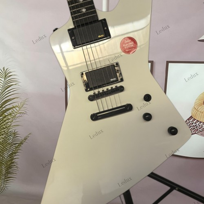 #ad Electric Guitar White James Hetfield Finger inlay H H Pickup Black Parts Stock $309.85