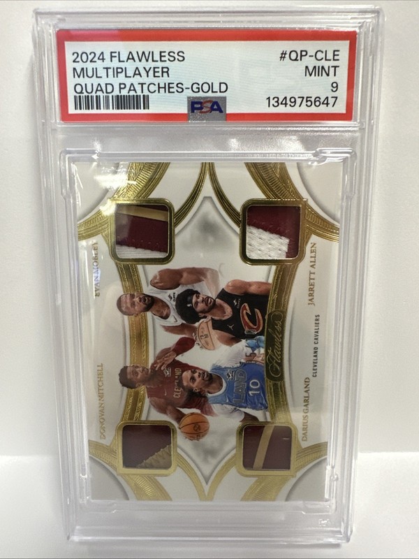 2024 PANINI FLAWLESS QUAD PATCHES GOLD GARLAND MITCHELL MOBLEY ALLEN 5/10 PSA 9
