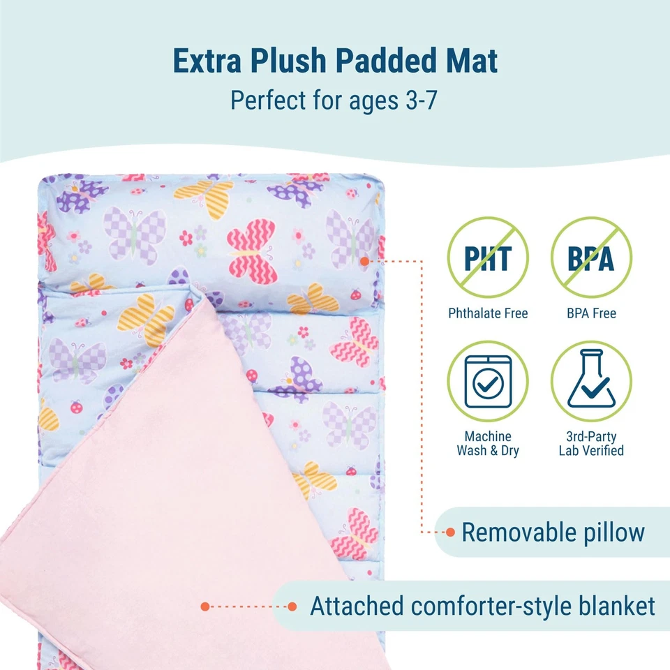 Kids Original Nap Mat – Cozy Kids Sleep Mat with Pillow, Ideal for School & T... - Image 3 of 4