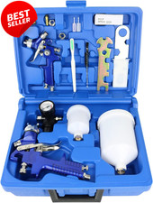 Hvlp Air Gravity Spray Gun Set 2 Sprayers 0.8mm 1.4mm Auto Paint Tool Kit - Us