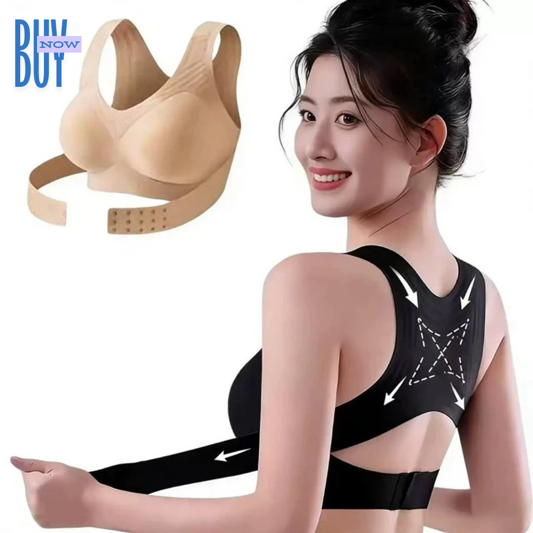 Women Posture Corrector Bra Wireless Back Support Lift Up Yoga Shapewear Bra