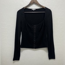Reformation Jo Knit Top Size M Long Sleeve Corset Front