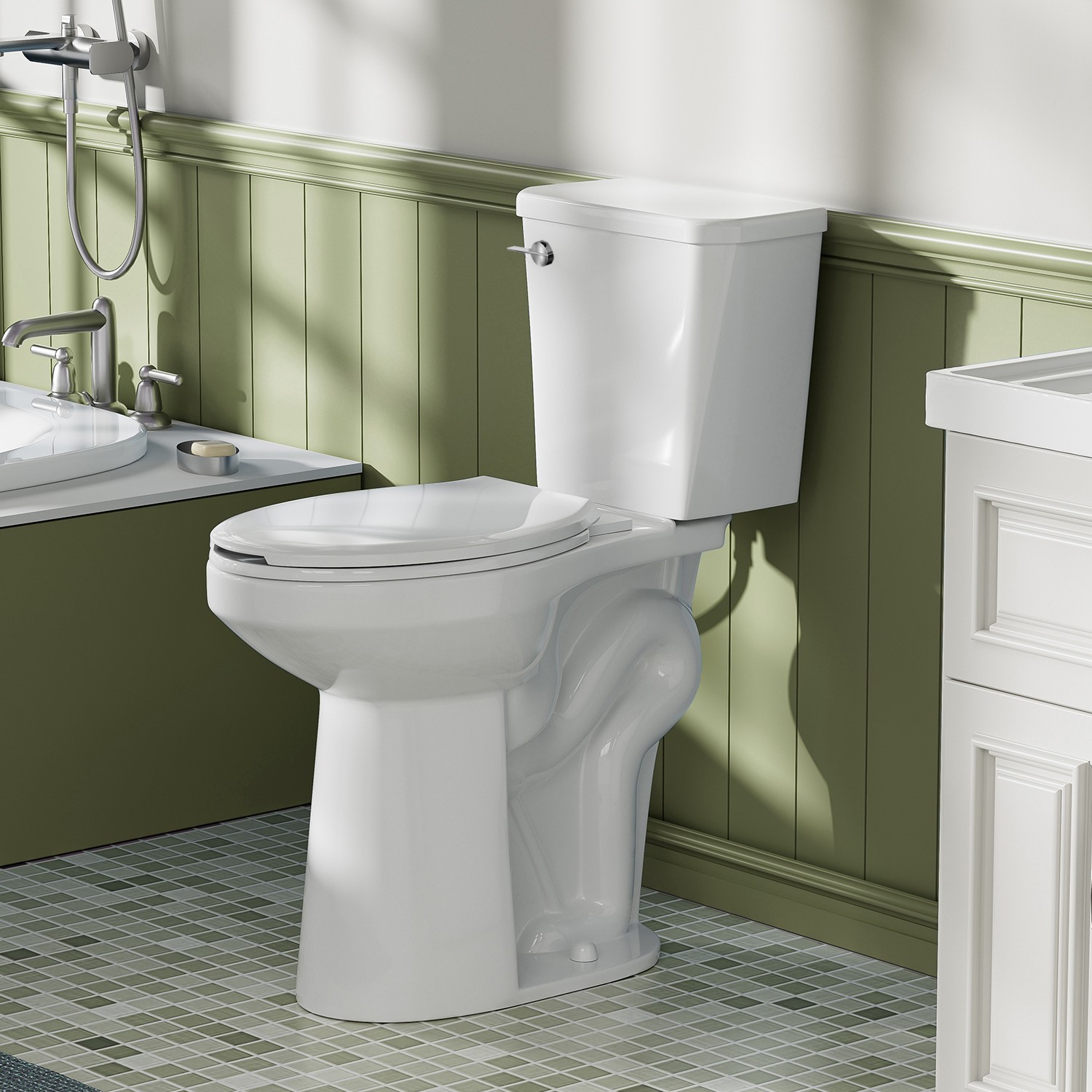 21" Tall Two Piece Toilet for Seniors Extra High ADA Comfort