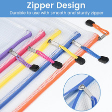 24 Pack Mesh Zipper Pouch Bags with Label Pocket, A6 9.1 4.7 In Small Penci...