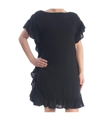 Rachel Zoe Womens Flounce Trim Shift Dress