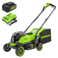 Greenworks 24V 13" Cordless Lawn Mower (Brushless) w/ 4Ah Battery and 2A Charger