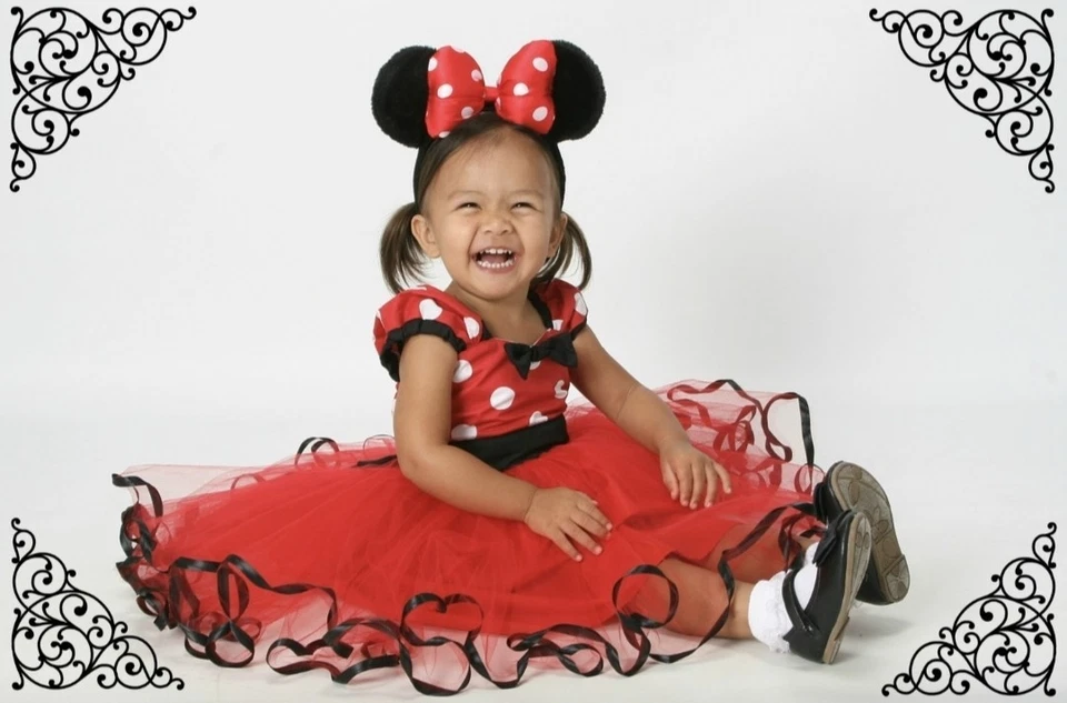 Vestido Tutú Hecho a Mano Minnie Mouse Niña Pequeña Disfraz de Halloween Rojo 2t 3t 4t 5t Foto 2 de 2