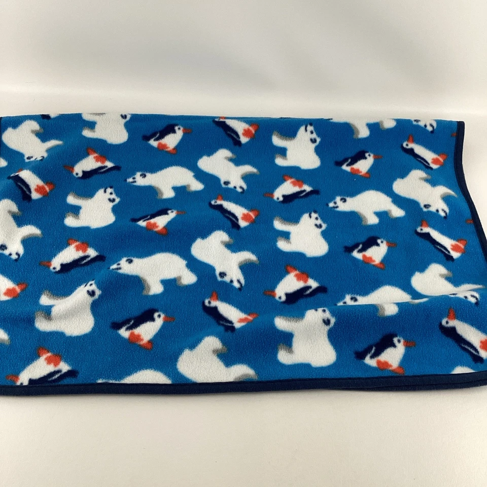 Manta de Vellón Gymboree Lanzamiento Lovey Penguins Osos Polares Etiqueta Arco Iris De Colección Años 90 Foto 4 de 4