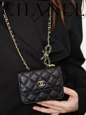Chanel Classic Flap Bow Chain Wallet Black Caviar w/Gold Hardware[Duties Paid]