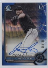 2022 Bowman Draft Chrome Pick Blue Wave Refractor 138/150 Jared Poland Auto 18t1