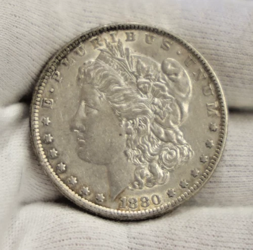 1880 O US Morgan Silver Dollar $1 XF + (Cleaned)
