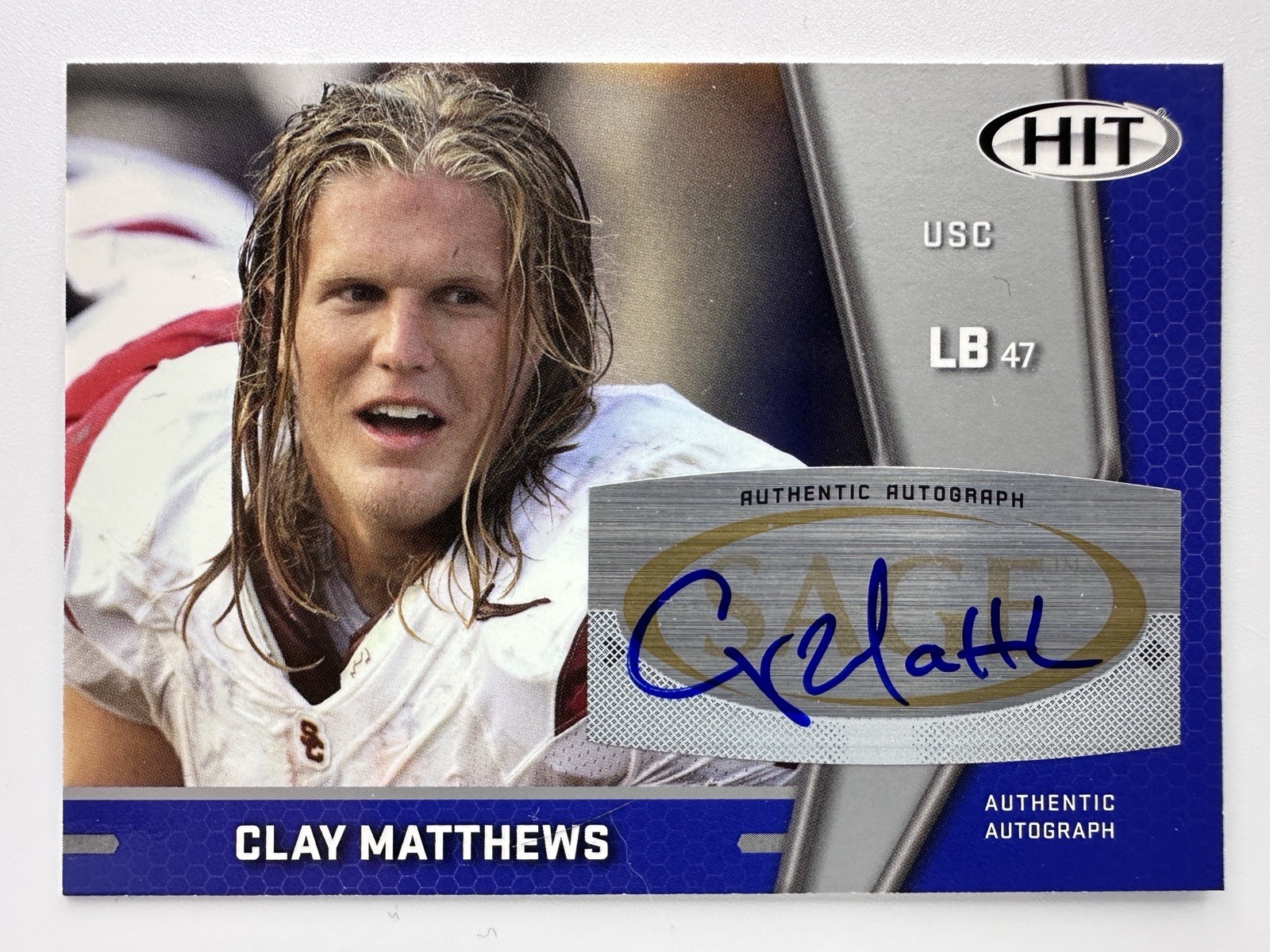 2009 SAGE HIT Clay Matthews Rookie Auto #A47 RC Autograph Packers USC