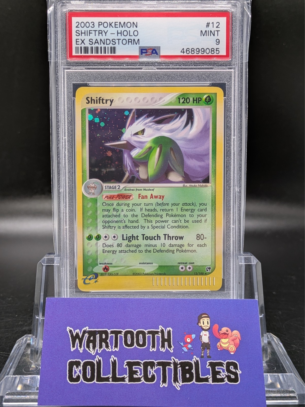 Pokemon 2003 EX Sandstorm Shiftry #12 Holo PSA 9 Mint