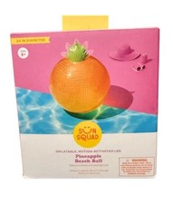 Sun Squad Pineapple Light Up Inflatable Beach Ball Motion Activated LED Pool New