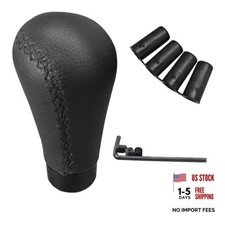 5 Speed Shifter Knobs Manual Transmission Shifting Stick Handle Leather Black
