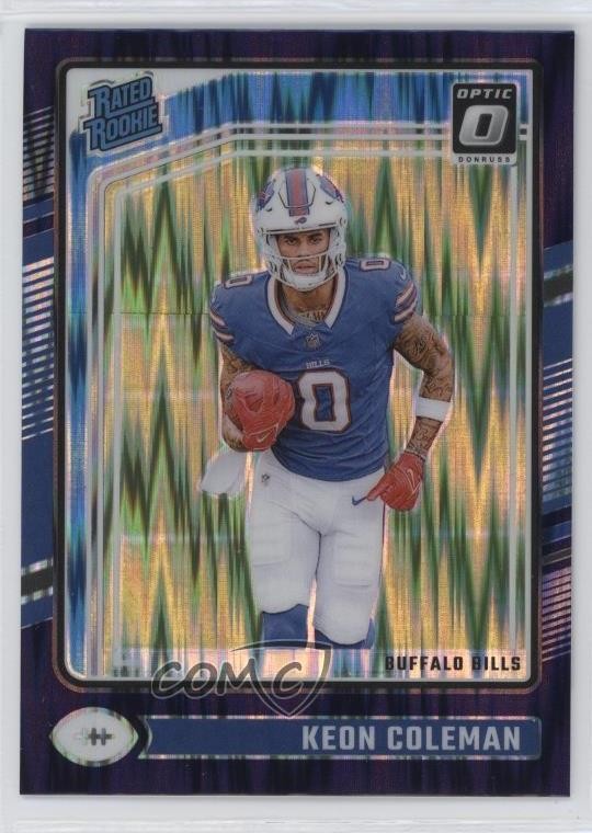 2024 Panini Donruss Optic Rated Rookie Purple Shock Prizm Keon Coleman #263 06or
