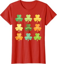 Lucky Saint Patricks Day Shamrocks Party Present Ladies' Crewneck T-Shirt