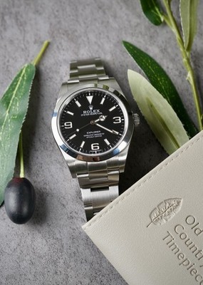 Rolex Explorer 39mm Silver Oyster Bracelet 214270 with Silver Bezel