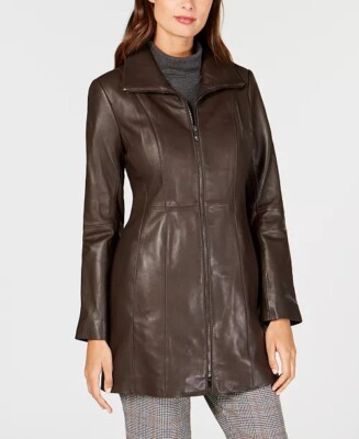 Anne Klein Women's Leather Jacket Chocolate brown Sz XL | eBay