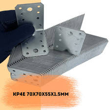 Galvanised Steel Angle Brackets - Corner Mounting Support KP4E 70x70x55x1.5mm