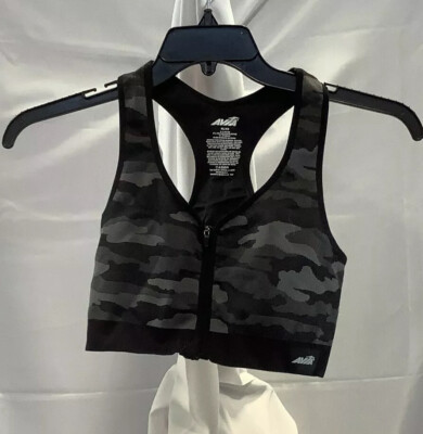 Avia Womens Seamless Zipper Front Racerback Multicolor Camo