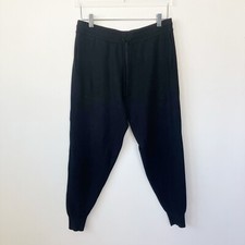 Zara L Large Jogger Pants Black Drawstring Joggers Casual High Rise Waisted