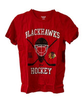 Reebok Chicago Blackhawks Jungen T-Shirt Rot Kurzarm 10/12 Medium Baumwolle