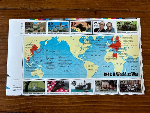 US Stamps World War II sheets of 10 MNH 1991-1995 - Picture 6 of 6