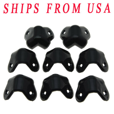 8x Plastic Black 2 Hole Guitar AMP Amplifier Cabinet Corners Speaker Corner BK