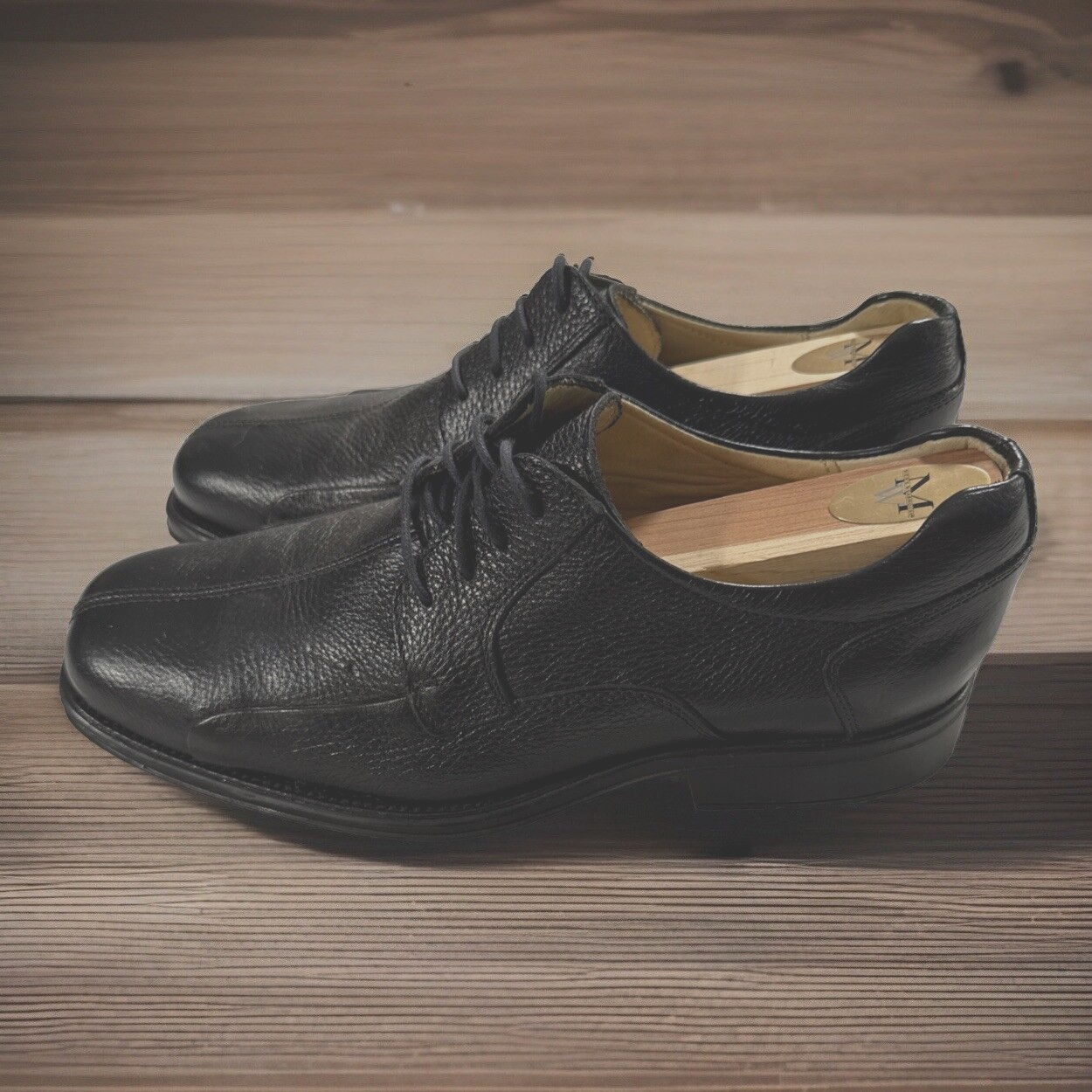 SAOLA Scarpe Oxford Belvedere Studio Bay Bridge in pelle nera con ciottoli da uomo taglia 11 D