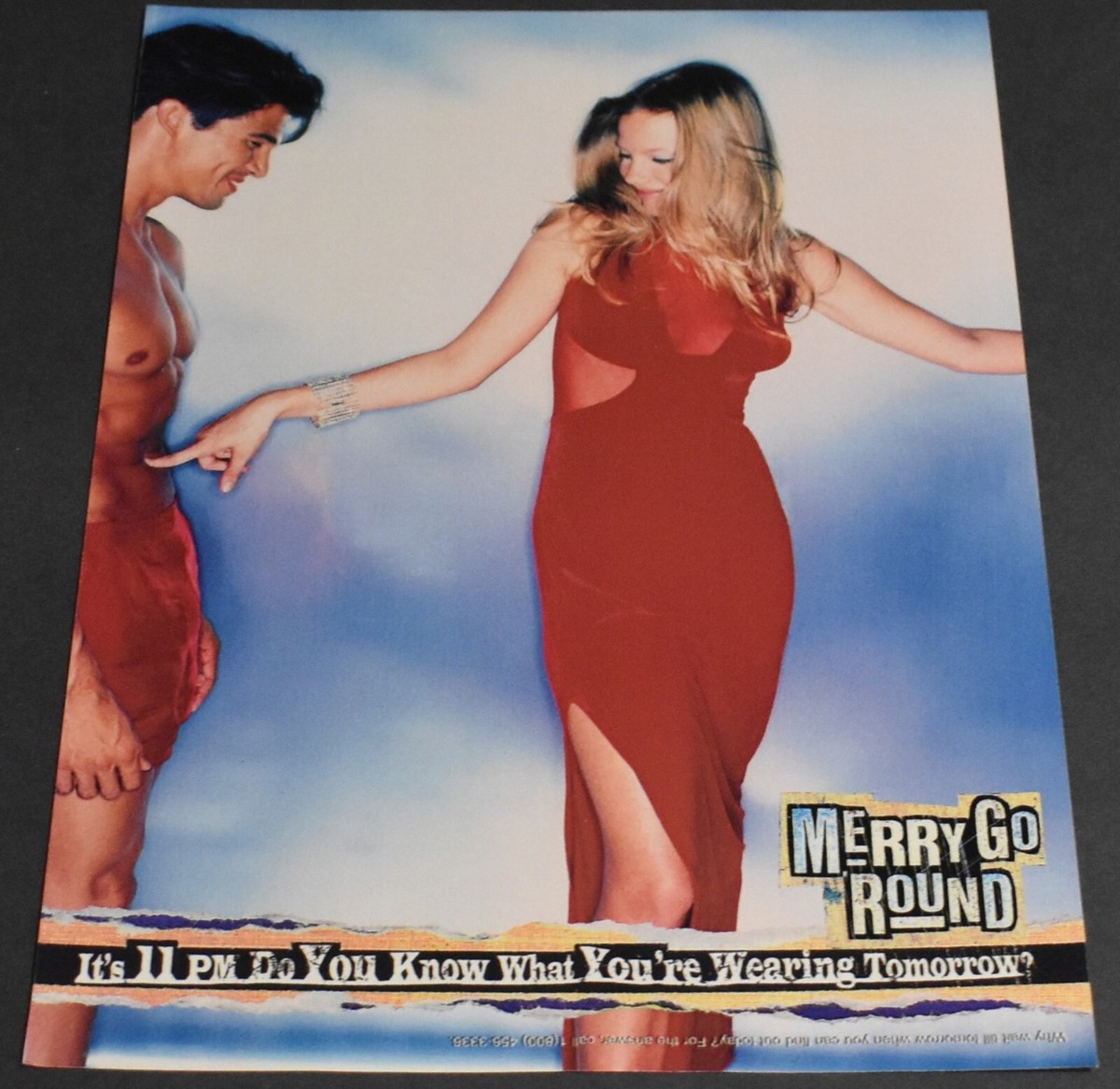 1994 Print Ad Sexy Fashion Merry Go Round Clothing Store Blonde Lady  Lingerie TL