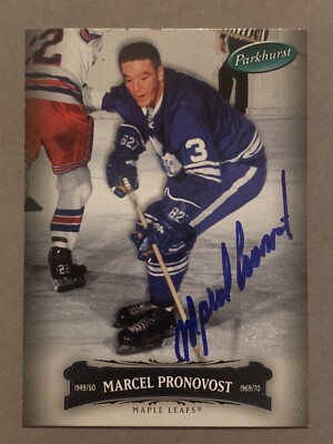 MARCEL PRONOVOST Dec HOF Signed 2006-07 Parkhurst #102 Maple Leaf Autograph Auto