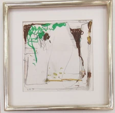 Klaus Mollenhauer drawing autographed with gold leaf frame original, unique