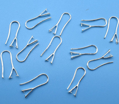 100PCS NEW Fashion Jewelry Finding 925 Silver Pinch Bail Hooks