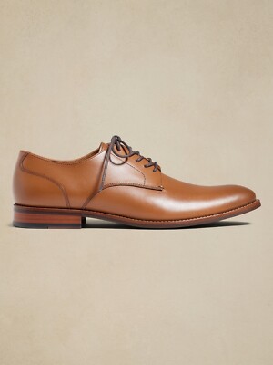 Banana Republic Mens‎ 10 Black Leather Oxford Dress Shoes Comfort Classic Style Leather Derby Shoe | Banana Republic main image 4