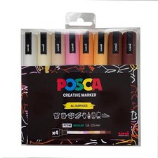 Uni POSCA Paint Markers PC-5M Set of 8 Neutral Colours