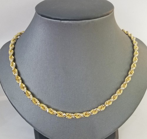 10k Solid Gold Rope Chain Necklace Real 