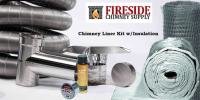 6''x 15' Smoothwall Flexible Chimney Liner Tee Kit .011 Thick w/ Insulation