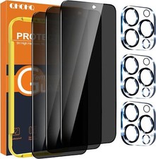 3x Protector De Pantalla Privacidad Vidrio Templado Para 15 Pro Max