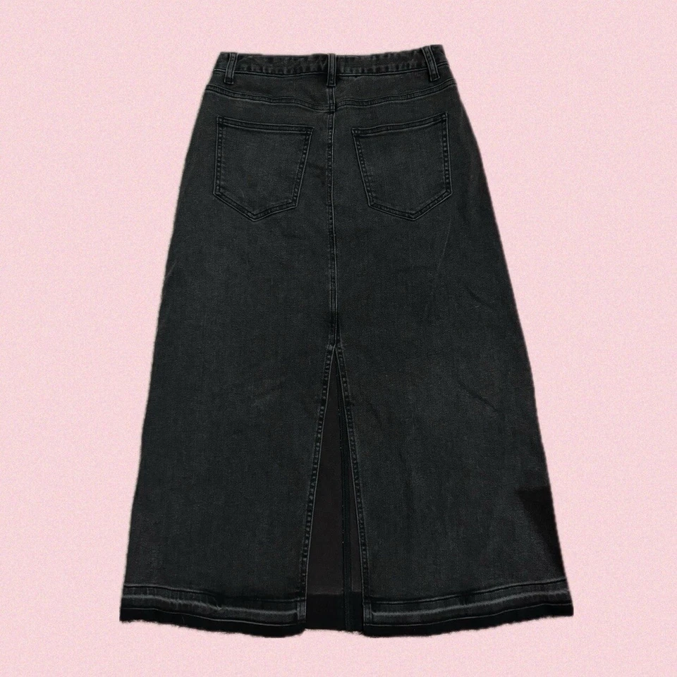 BDG  Theo Denim A-Line Midi Skirt in Black Size S, Pre-Owned Foto 2 de 4