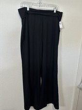 Old Navy Active Flip Waist Black High Rise Wide Leg Leggings Size Large