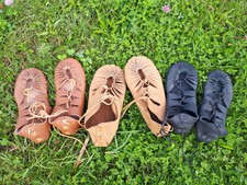 BUNDSCHUHE MIT FESTER SOHLE Mittelalter Schuh...