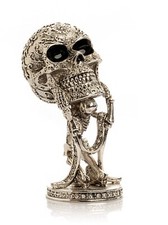 Caja de baratija calavera placa de plata Keren Kopal decorada con cristales austriacos