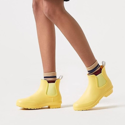 Planone Short Rain Boots Womens Yellow Size 6 Waterproof Ankle Boot Anti Slip - 第 2/10 張圖片