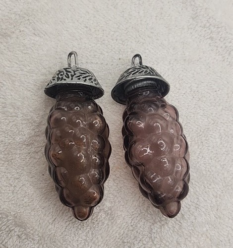 Shakers à raisins en verre violet sel et poivre support manquant fait pour suspension - Photo 3/6