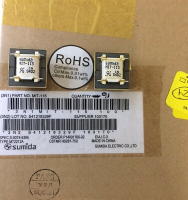 MIT-115 SUMIDA TRANSFORMER TELECOM THRU HOLE 2 UNITS