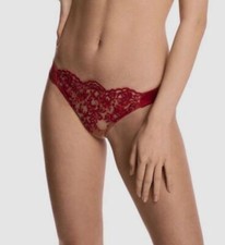  151 I.D. Sarrieri Women's Red Silk Blend Lace Thong Panties Size 3