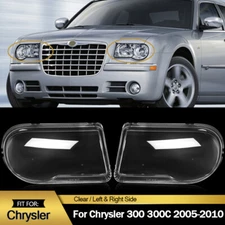 Pair Front Headlight Lens Cover Shell Clear For Chrysler 300 300C 2005-2010